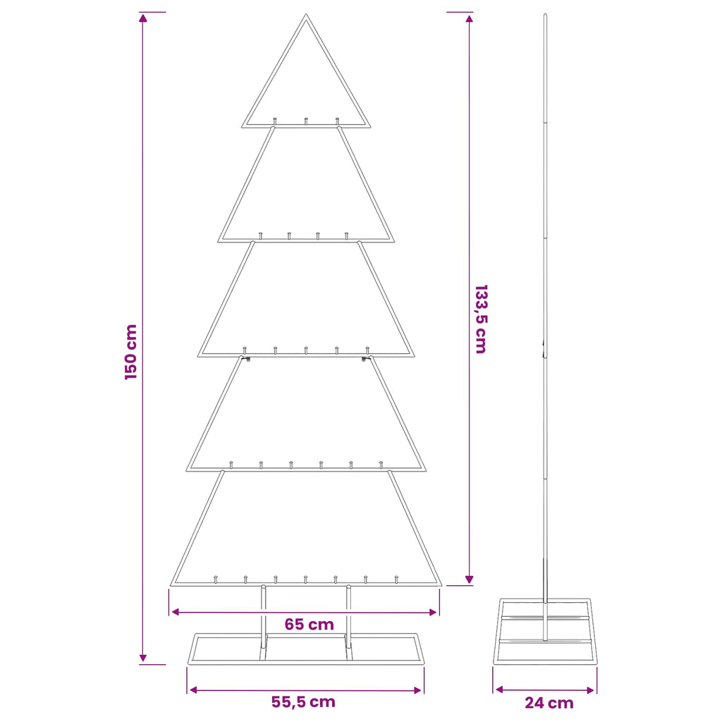 vidaXL Metalowa choinka ze stojakiem KUOPIO 150 cm Stal Biały