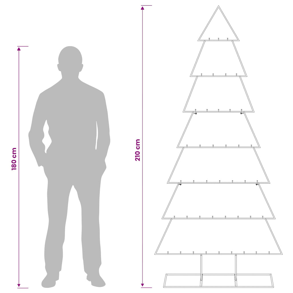 vidaXL Metalowa choinka ze stojakiem KUOPIO 210 cm Stal Biały