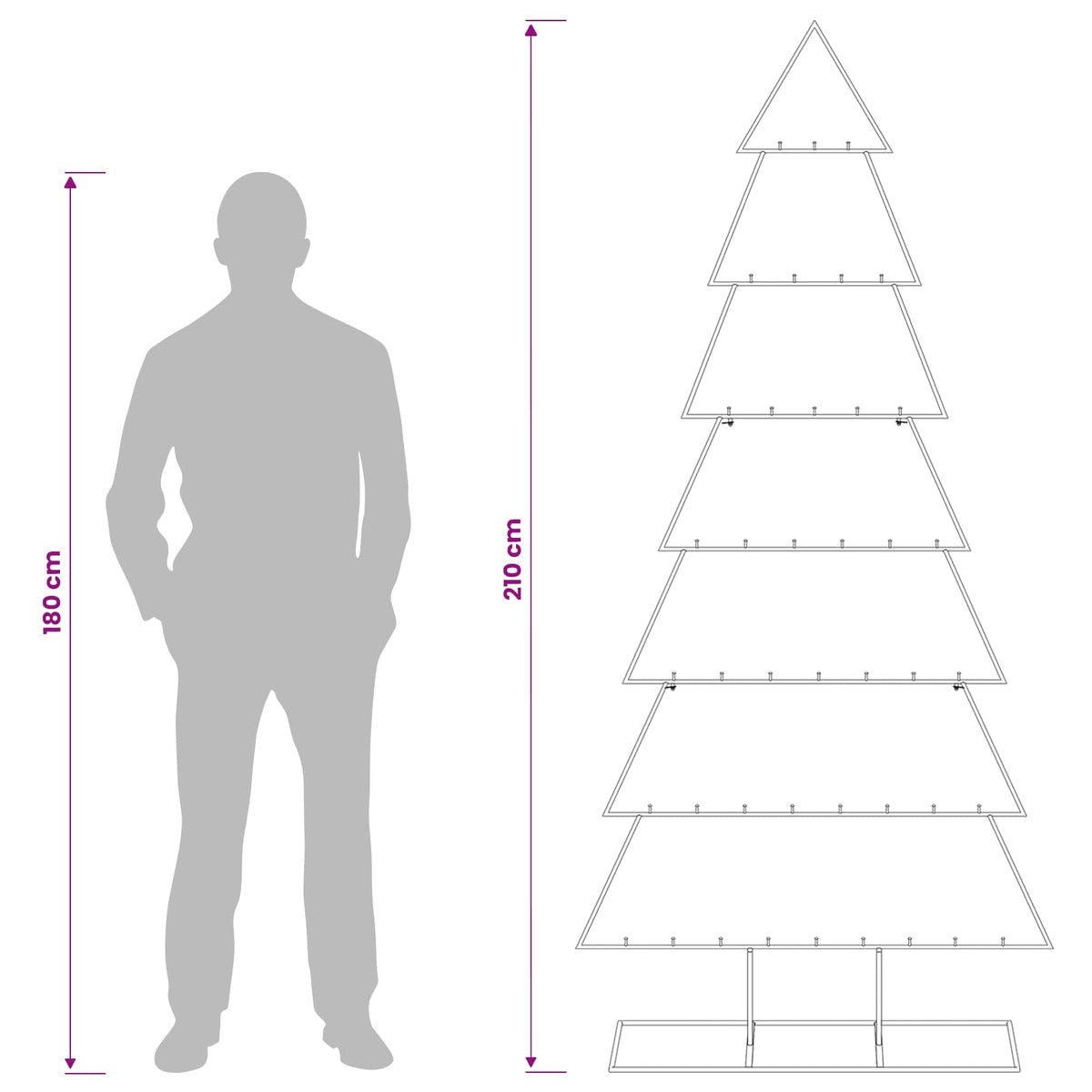 vidaXL Metalowa choinka ze stojakiem KUOPIO 210 cm Stal Biały