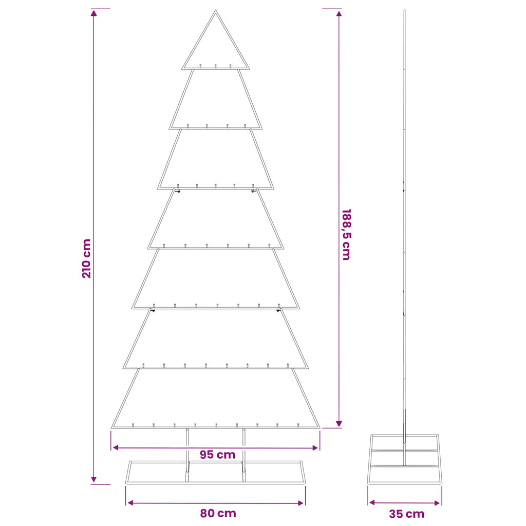 vidaXL Metalowa choinka ze stojakiem KUOPIO 210 cm Stal Biały
