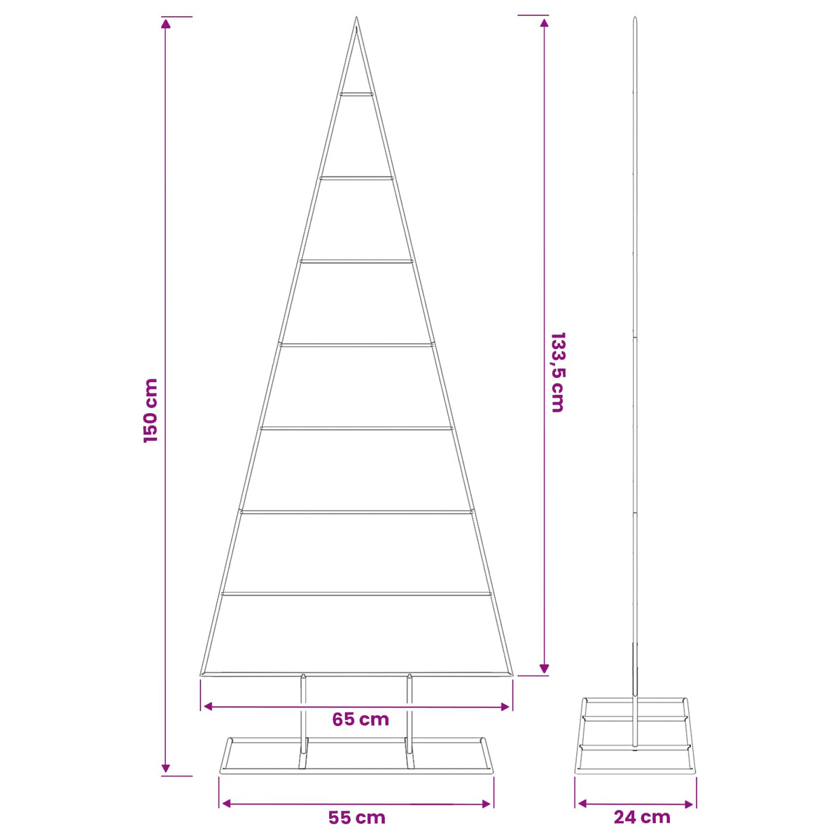 vidaXL Metalowa choinka świąteczna KUOPIO 150 cm