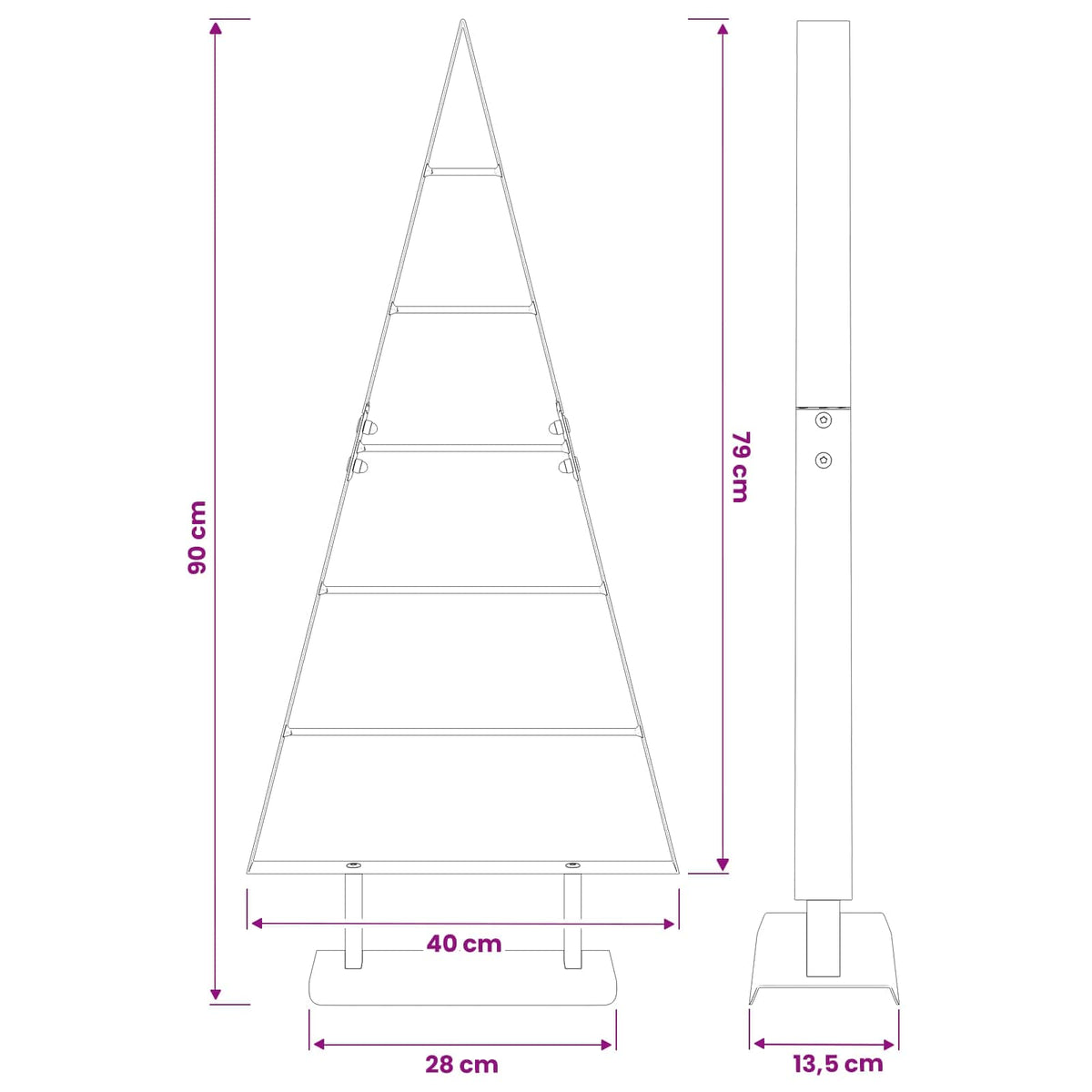 vidaXL Metalowa choinka świąteczna KUOPIO 90 cm Stal złoty