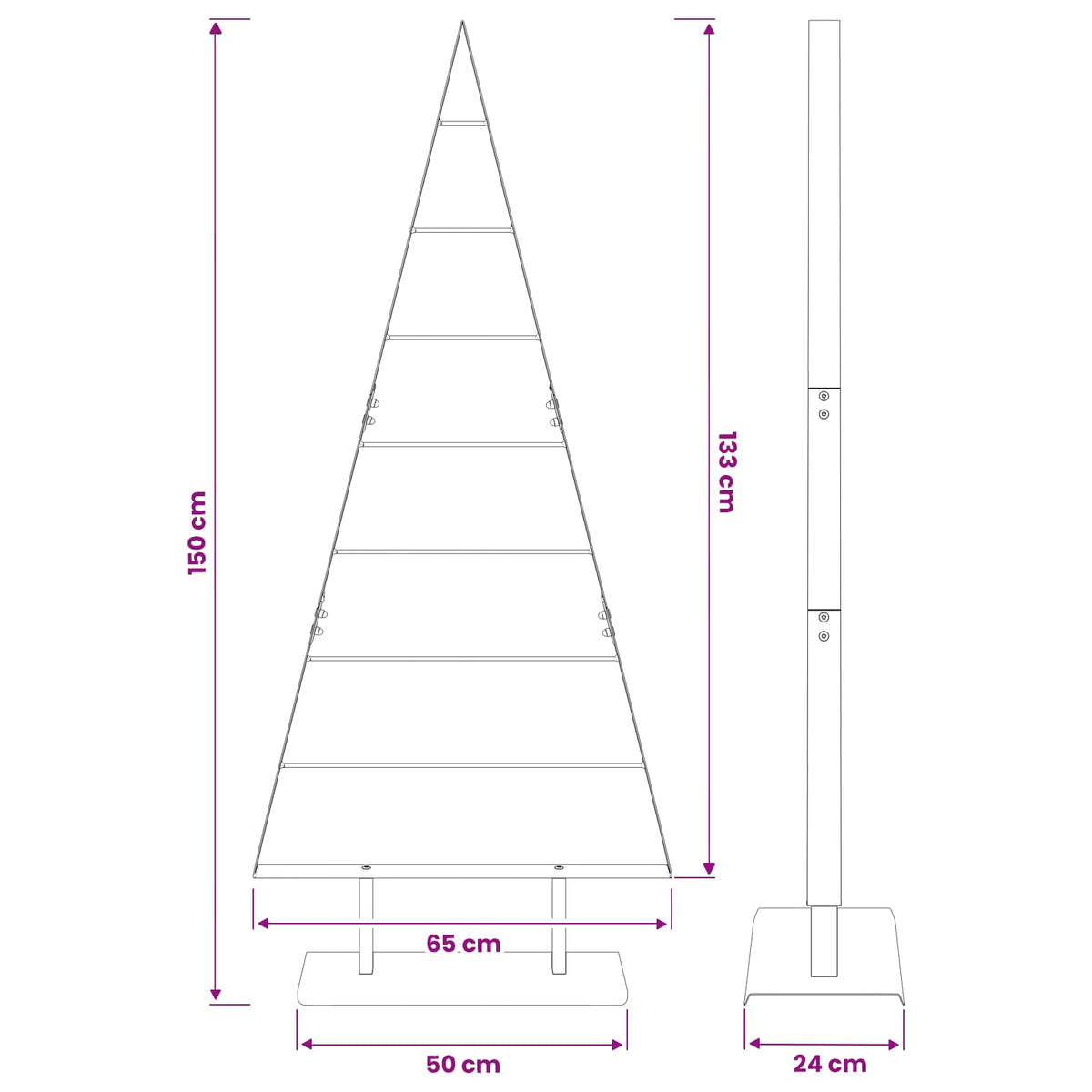vidaXL Metalowa choinka świąteczna KUOPIO 150 cm Stal złoty