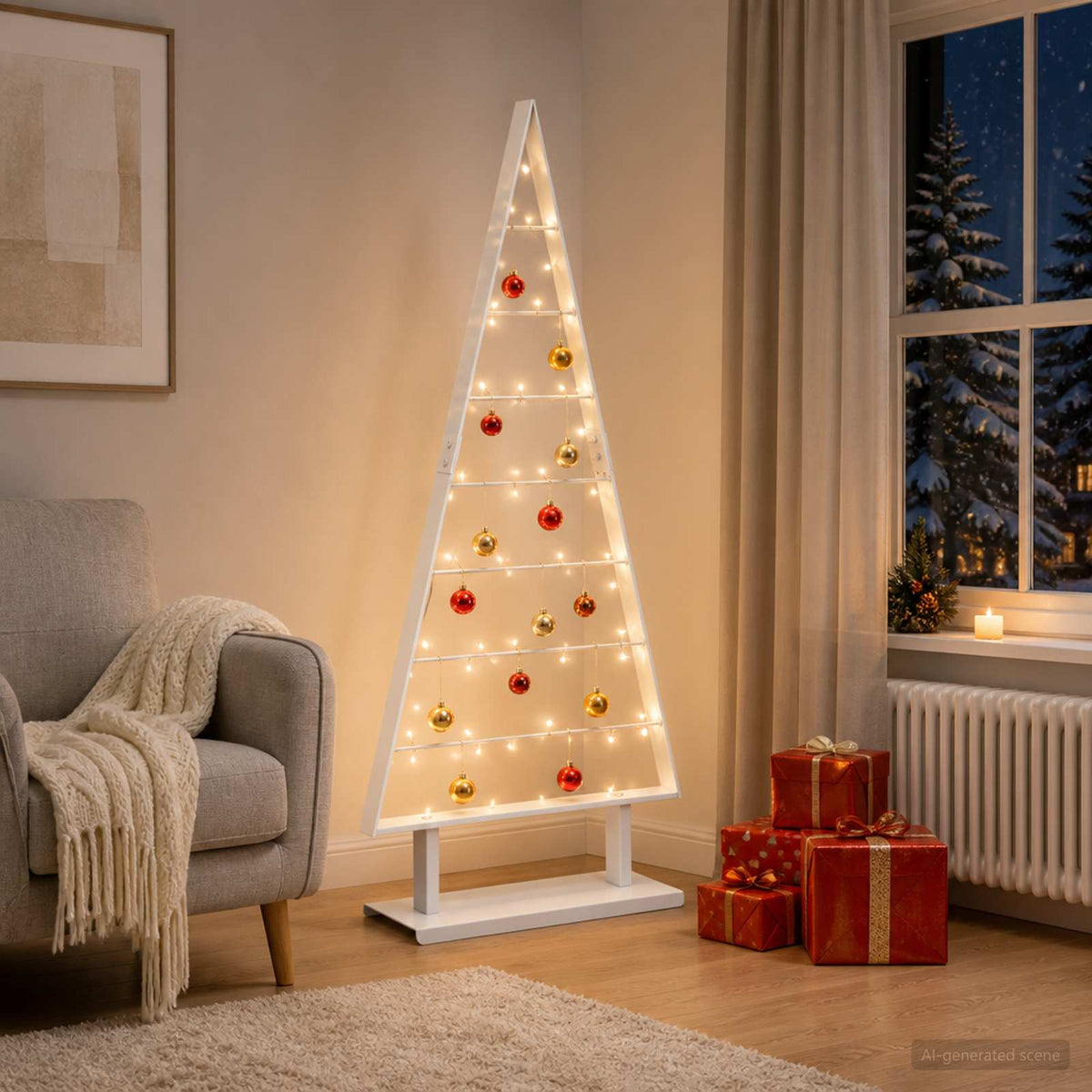 vidaXL Metalowa choinka świąteczna KUOPIO 125 cm Stal Biały