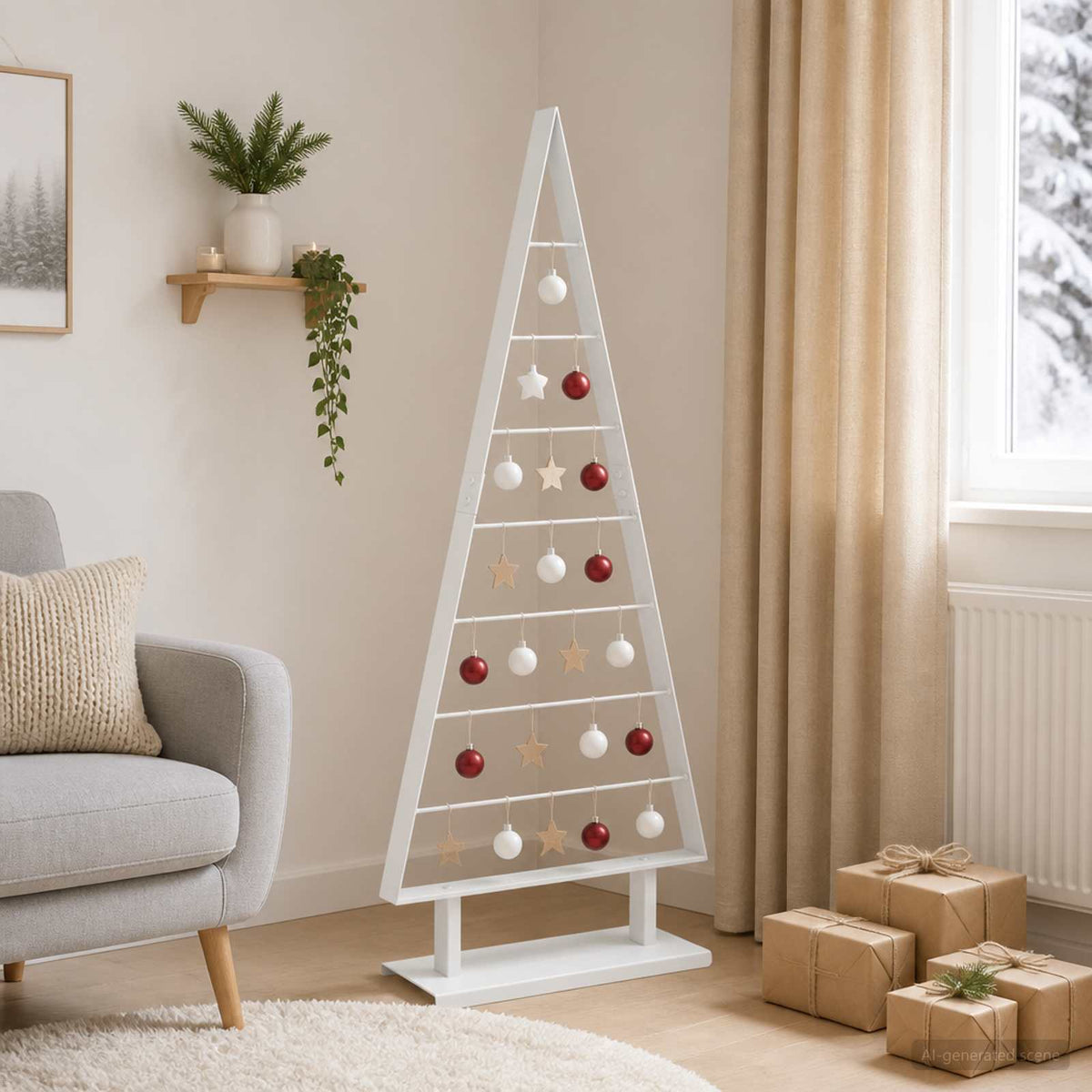 vidaXL Metalowa choinka świąteczna KUOPIO 125 cm Stal Biały