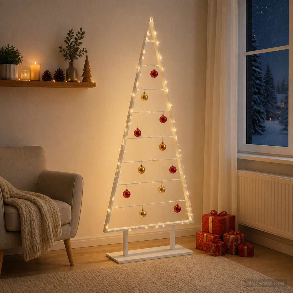 vidaXL Metalowa choinka świąteczna KUOPIO 180 cm Stal Biały