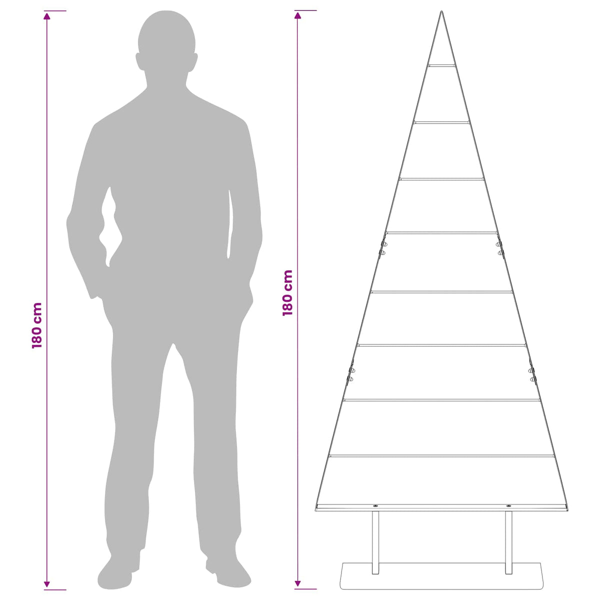 vidaXL Metalowa choinka świąteczna KUOPIO 180 cm Stal Biały