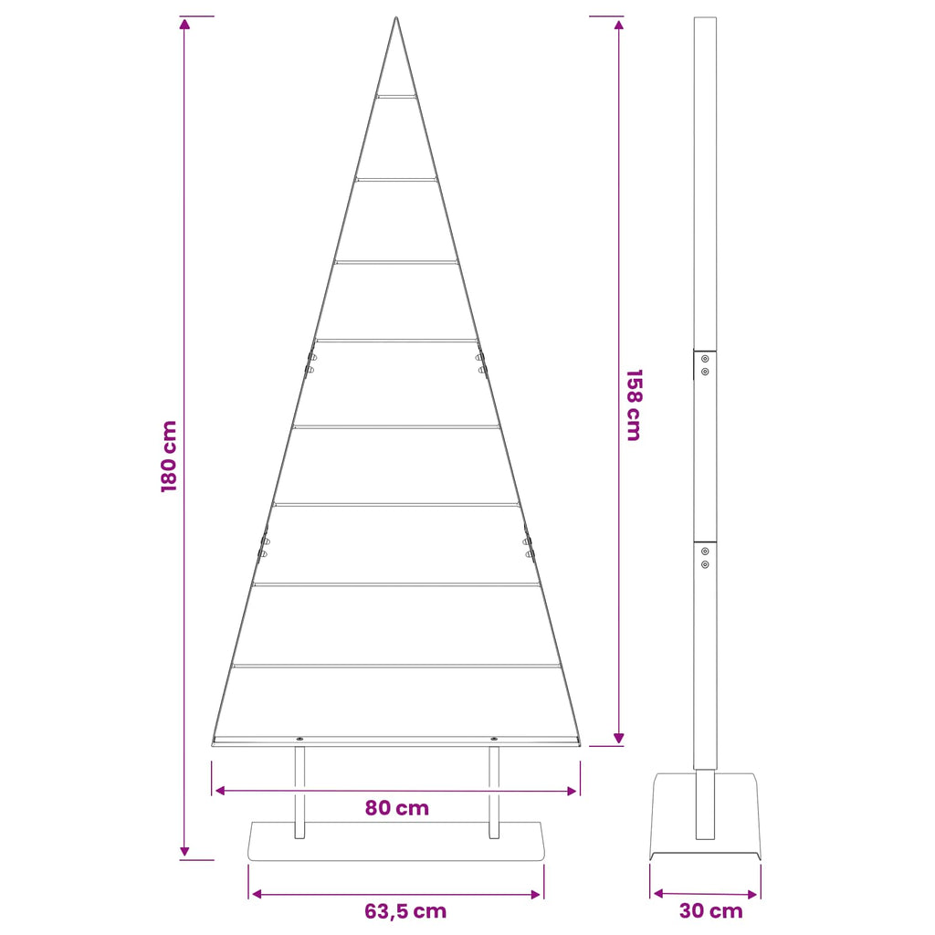 vidaXL Metalowa choinka świąteczna KUOPIO 180 cm Stal Biały