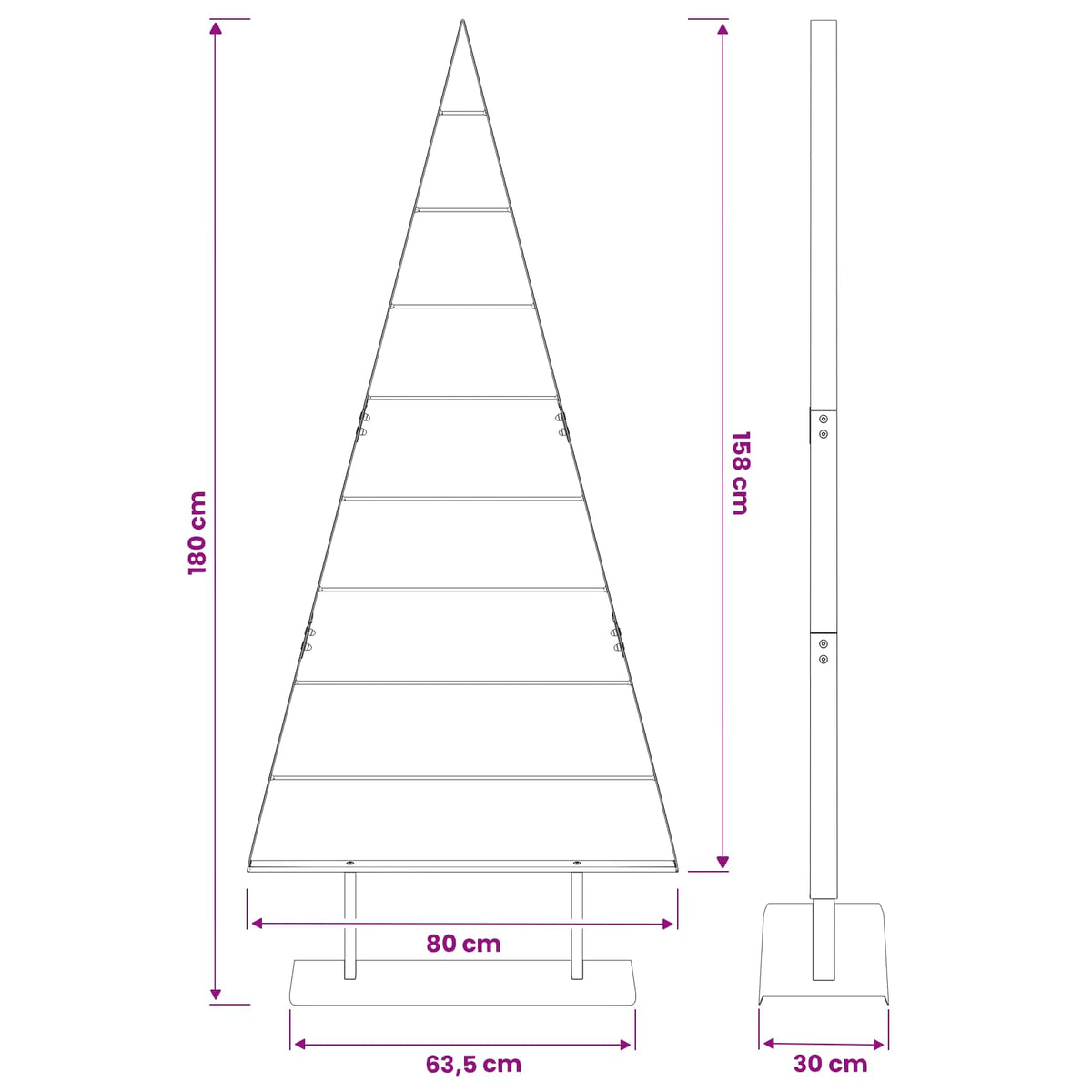vidaXL Metalowa choinka świąteczna KUOPIO 180 cm Stal Biały