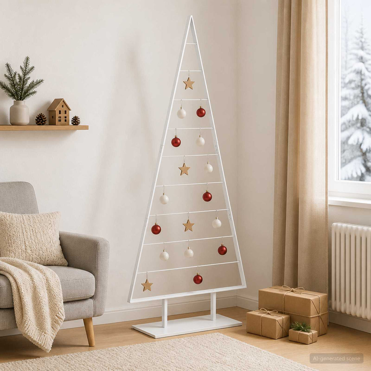 vidaXL Metalowa choinka świąteczna KUOPIO 210 cm Stal Biały