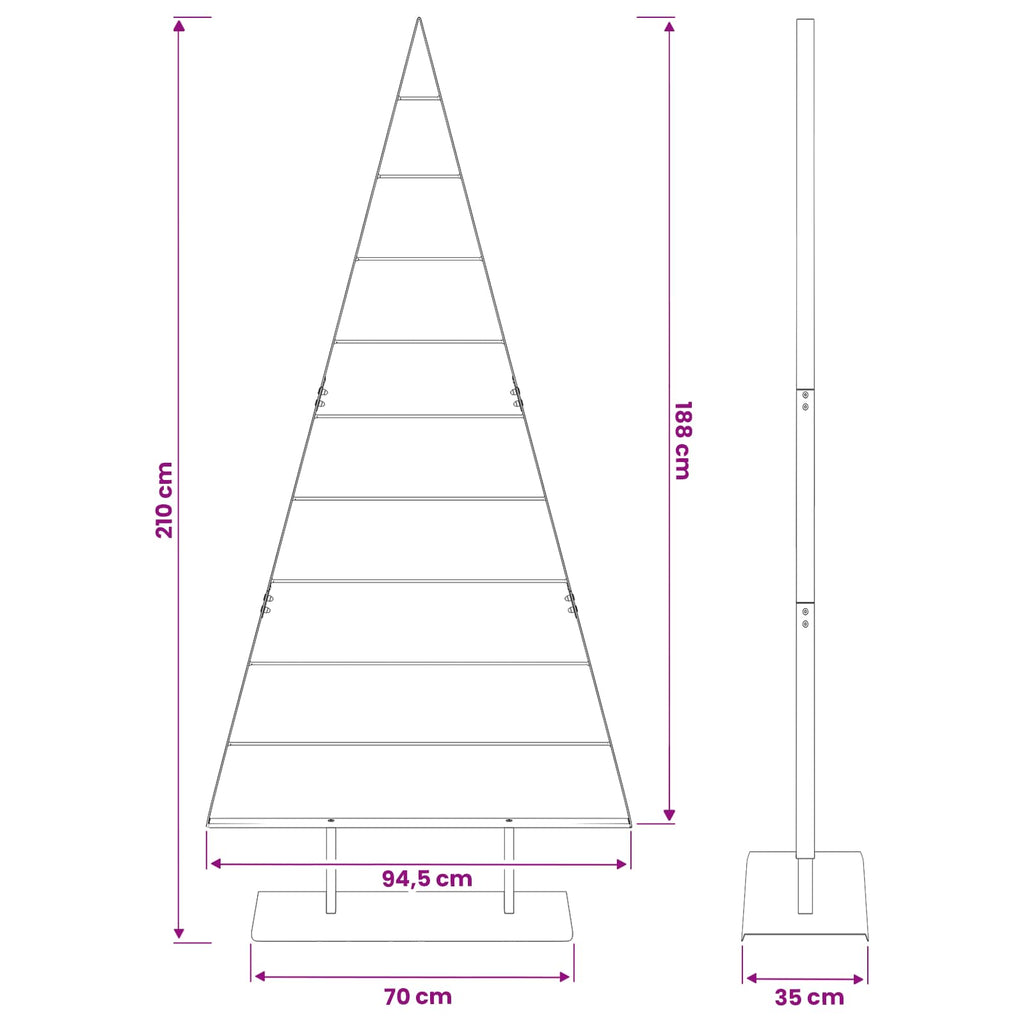 vidaXL Metalowa choinka świąteczna KUOPIO 210 cm Stal Biały