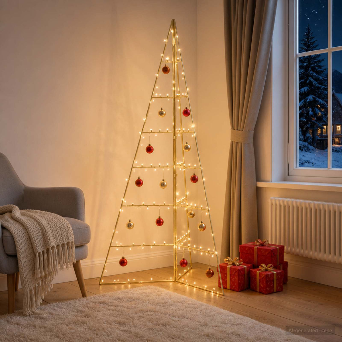 vidaXL Metalowa choinka świąteczna KUOPIO 140 cm Stal złoty