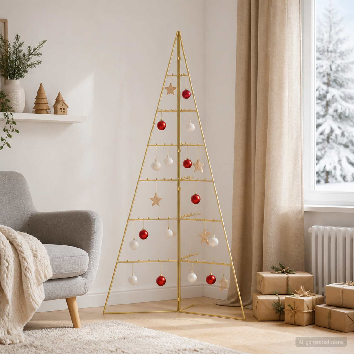 vidaXL Metalowa choinka świąteczna KUOPIO 140 cm Stal złoty