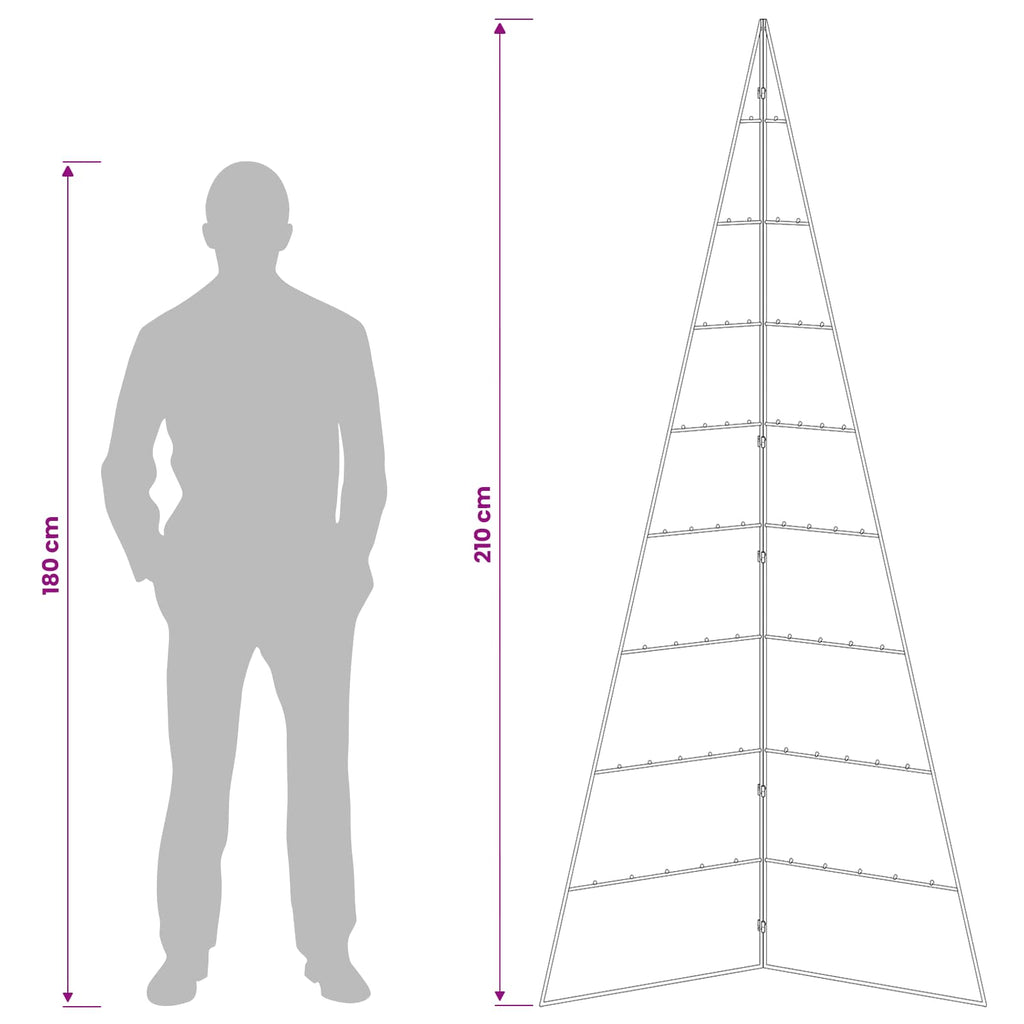 vidaXL Metalowa choinka świąteczna KUOPIO 210 cm Stal złoty