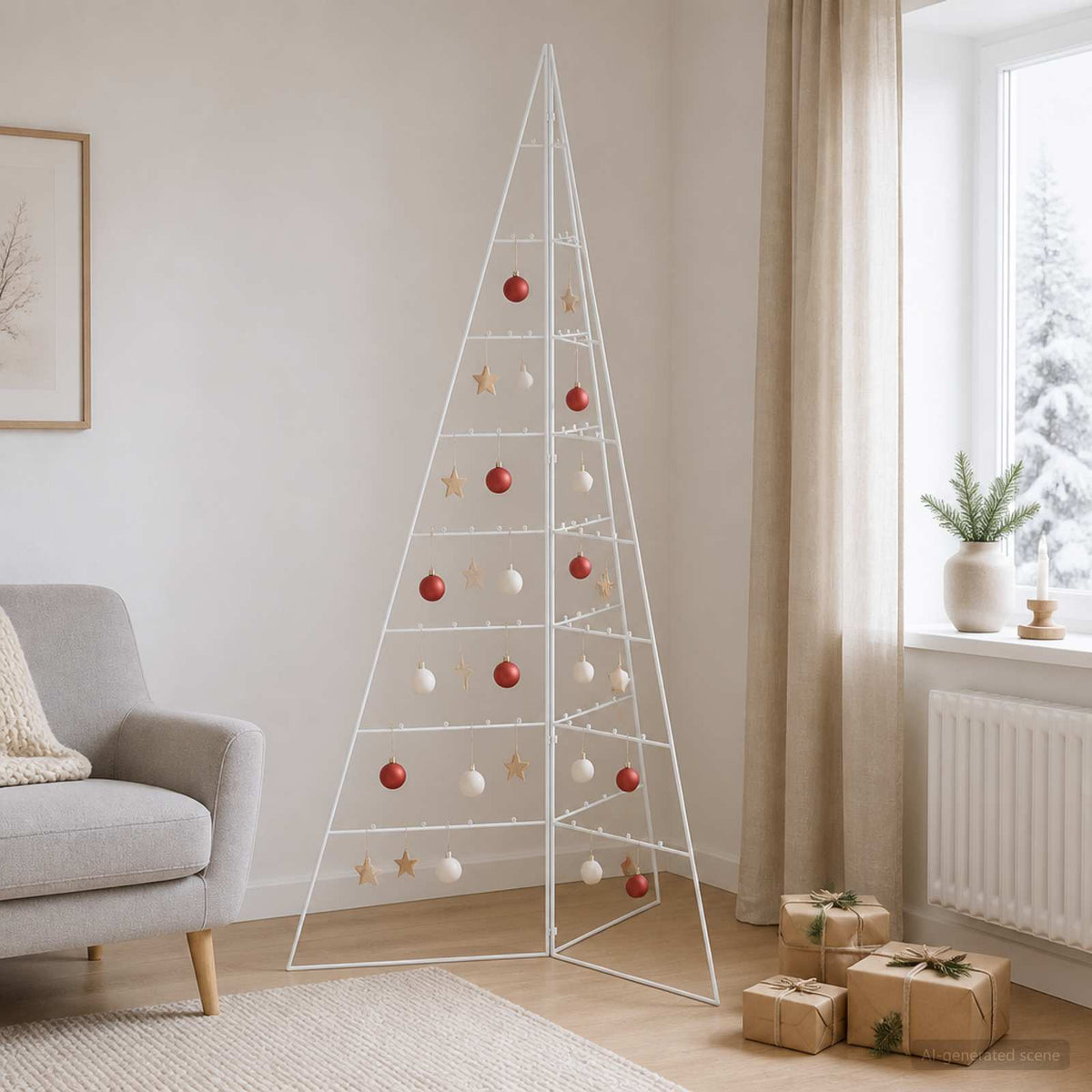 vidaXL Metalowa choinka świąteczna KUOPIO 180 cm Stal Biały