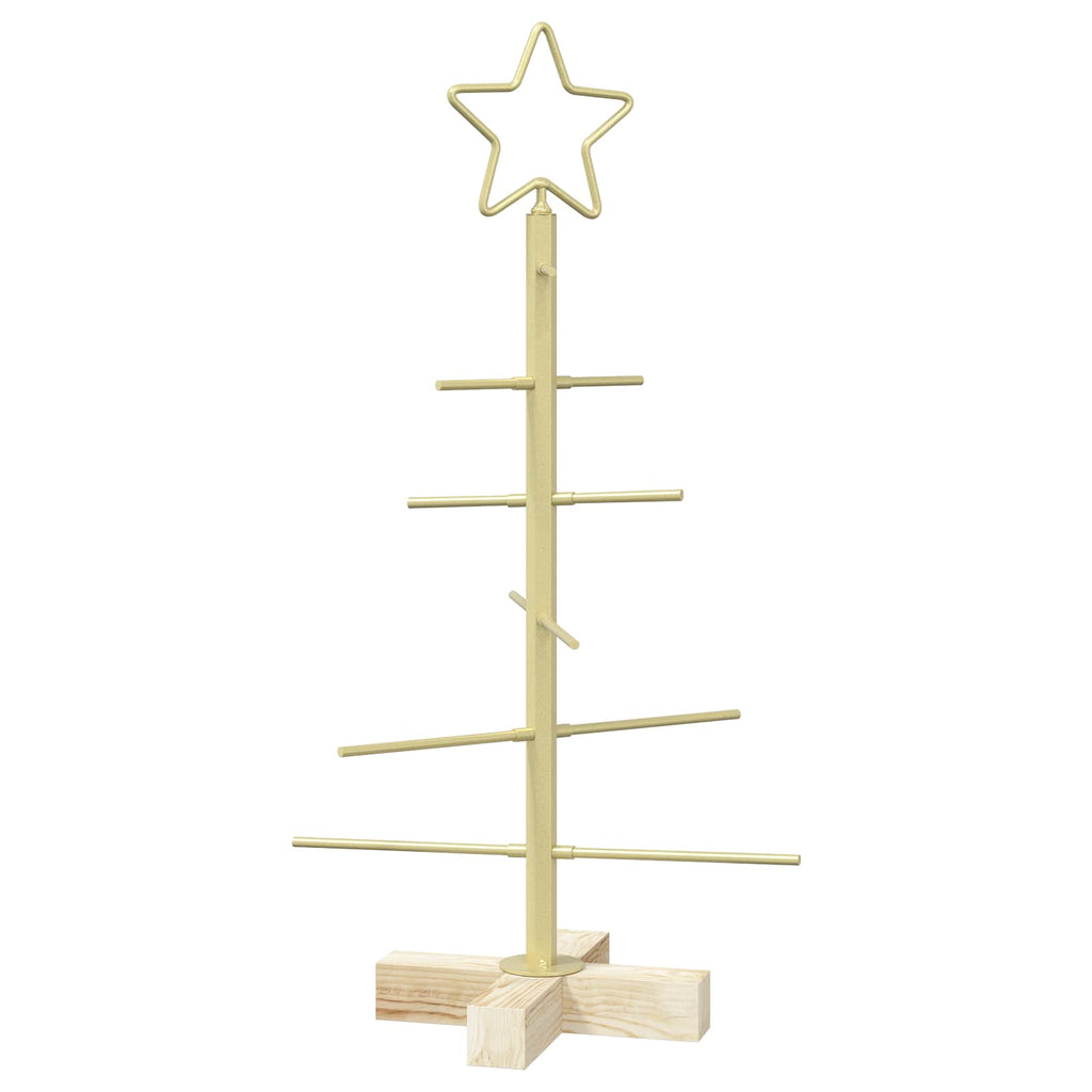 vidaXL Metalowa choinka ze stojakiem KUOPIO 60 cm Stal złoty