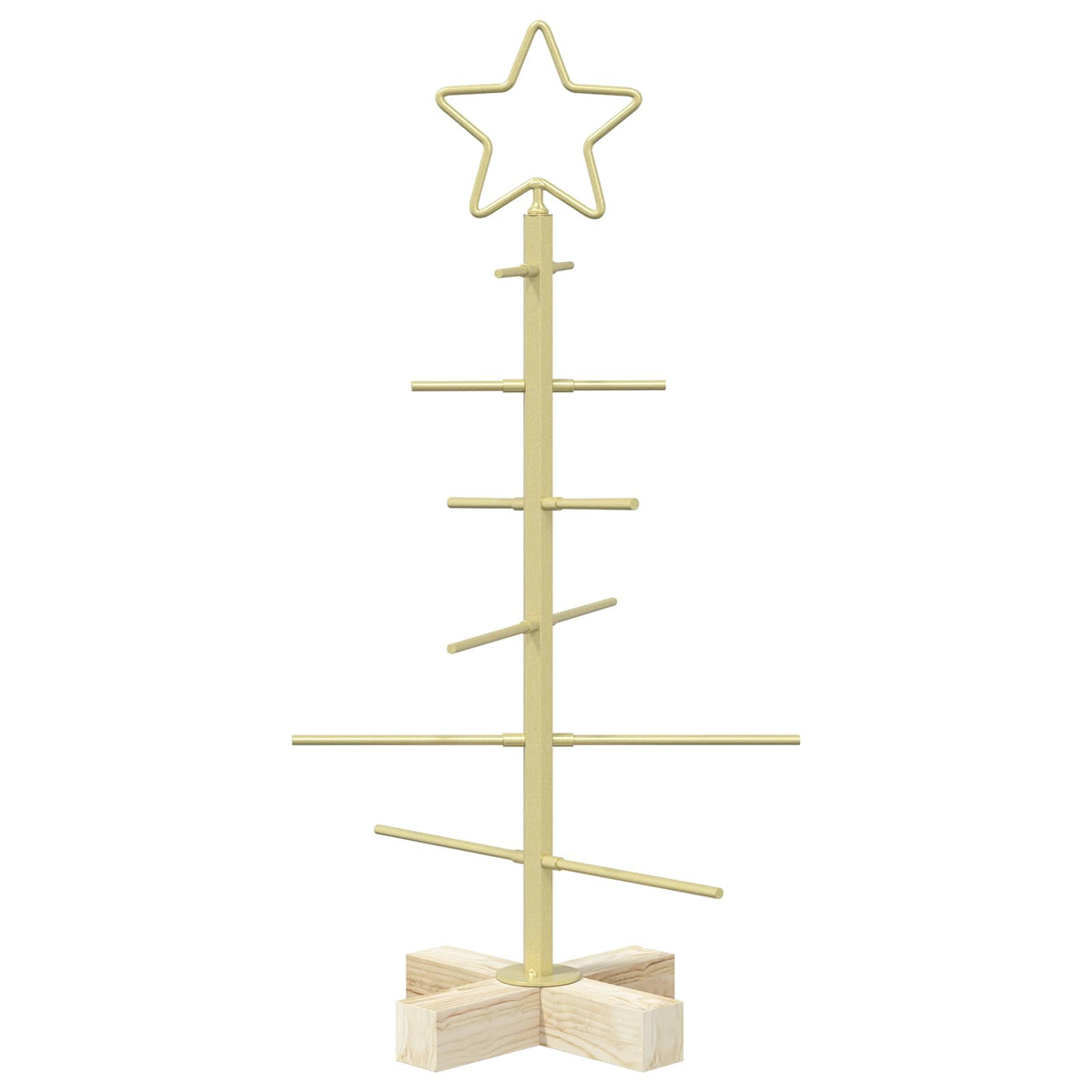 vidaXL Metalowa choinka ze stojakiem KUOPIO 60 cm Stal złoty