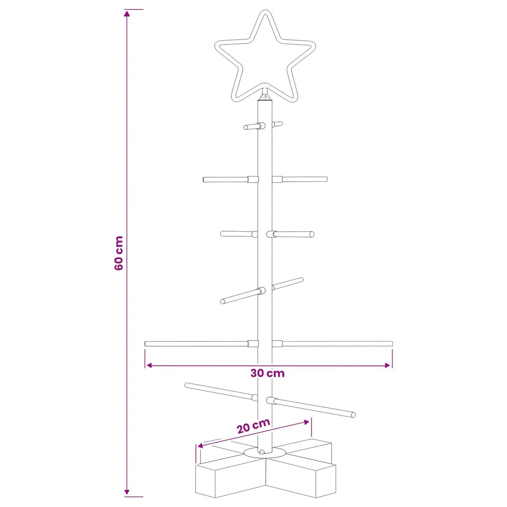vidaXL Metalowa choinka ze stojakiem KUOPIO 60 cm Stal złoty