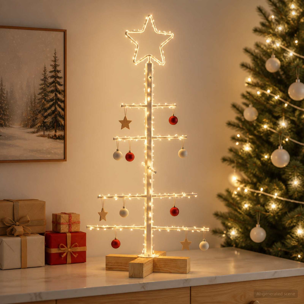 vidaXL Metalowa choinka ze stojakiem KUOPIO 60 cm Stal Biały