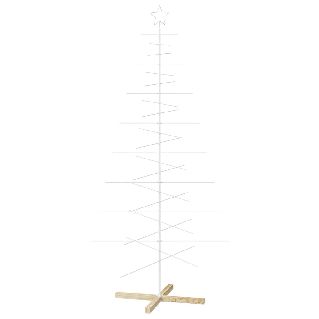 vidaXL Metalowa choinka ze stojakiem KUOPIO 210 cm Stal Biały