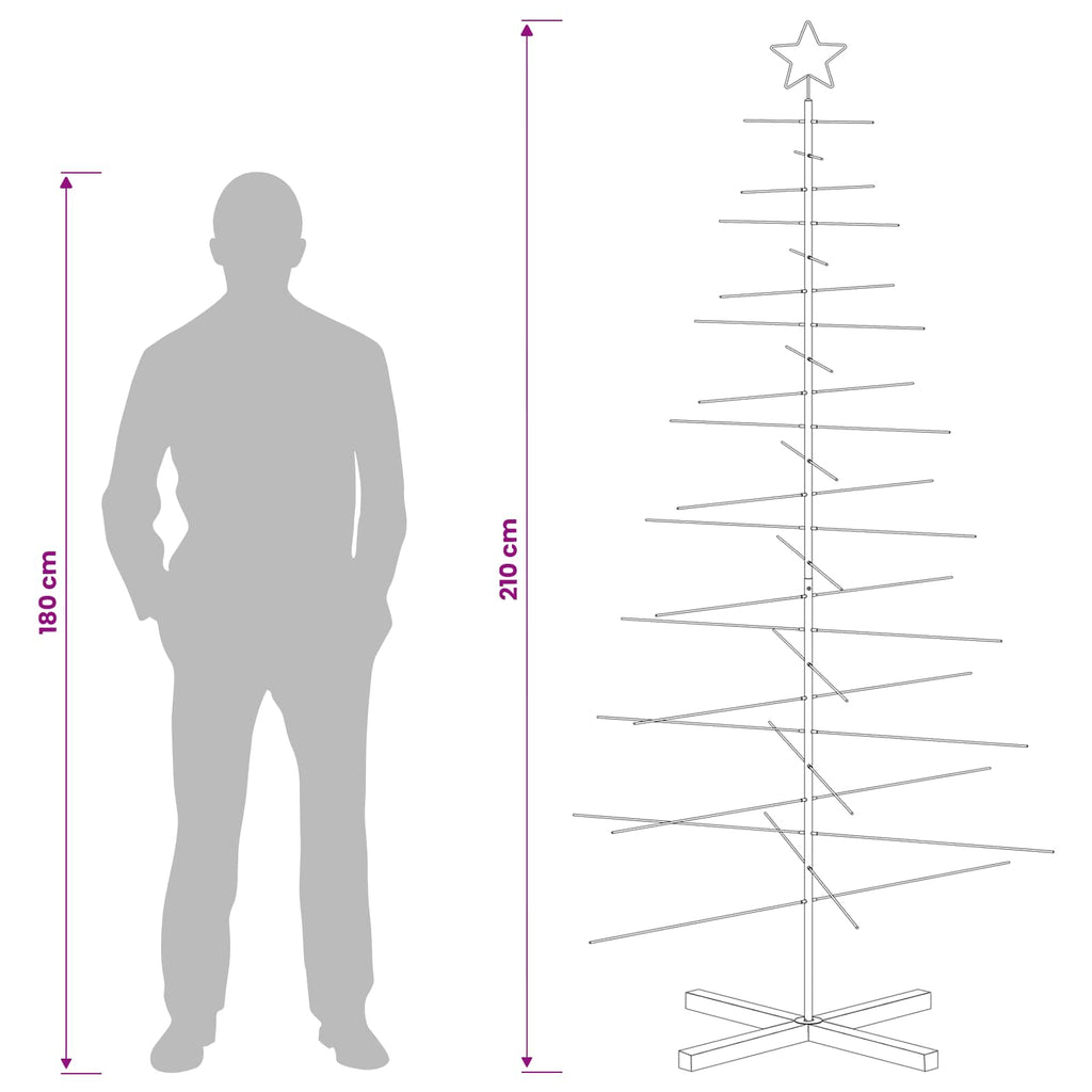 vidaXL Metalowa choinka ze stojakiem KUOPIO 210 cm Stal Biały