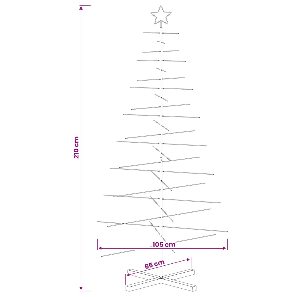 vidaXL Metalowa choinka ze stojakiem KUOPIO 210 cm Stal Biały