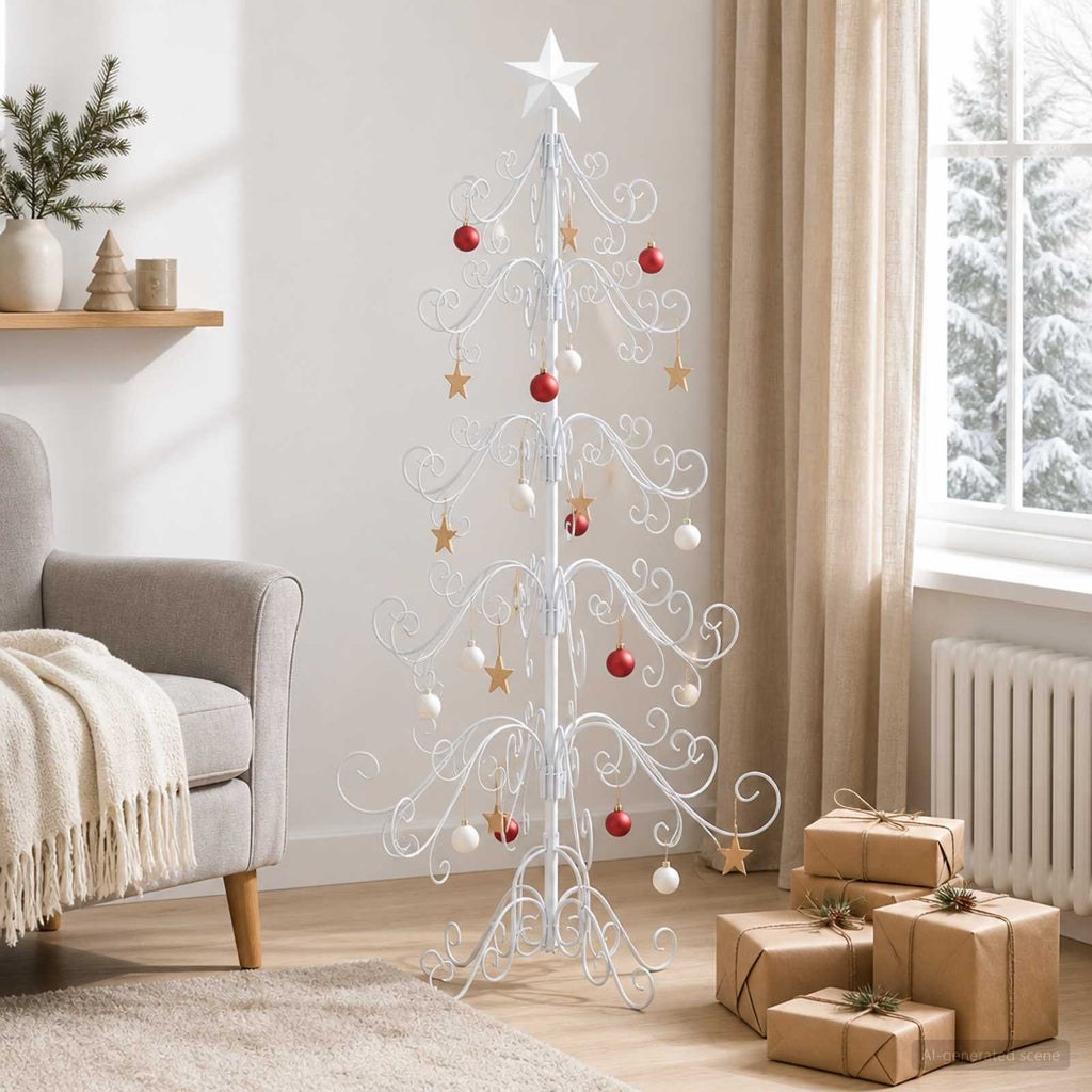 vidaXL Metalowa choinka świąteczna KUOPIO 150 cm stal White