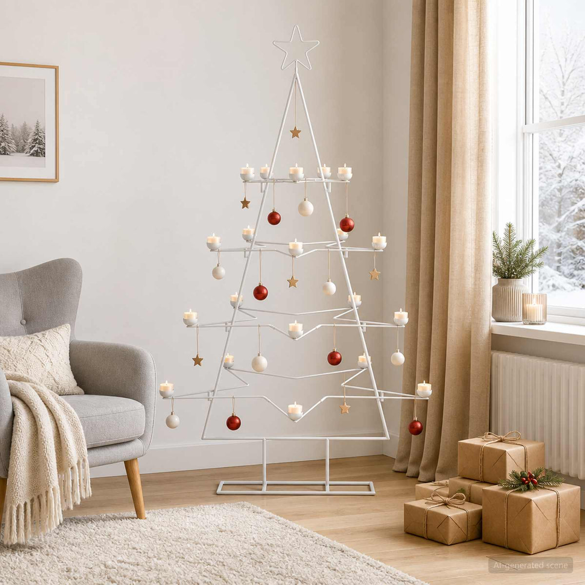 vidaXL Metalowe drzewko bożonarodzeniowe z podstawą KUOPIO 140 cm Stal