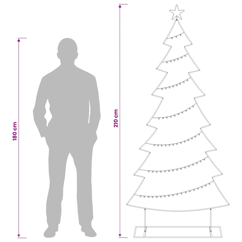 vidaXL Metalowa choinka ze stojakiem KUOPIO 210 cm Stal Biały