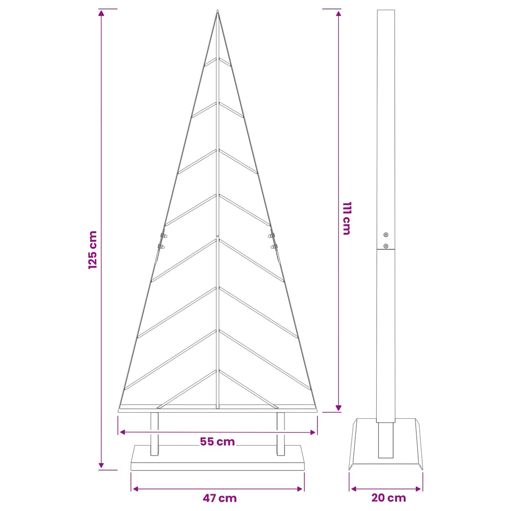 vidaXL Metalowa choinka ze stojakiem KUOPIO 125 cm Stal Czarny