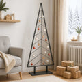 vidaXL Metalowa choinka ze stojakiem KUOPIO 150 cm Stal Czarny