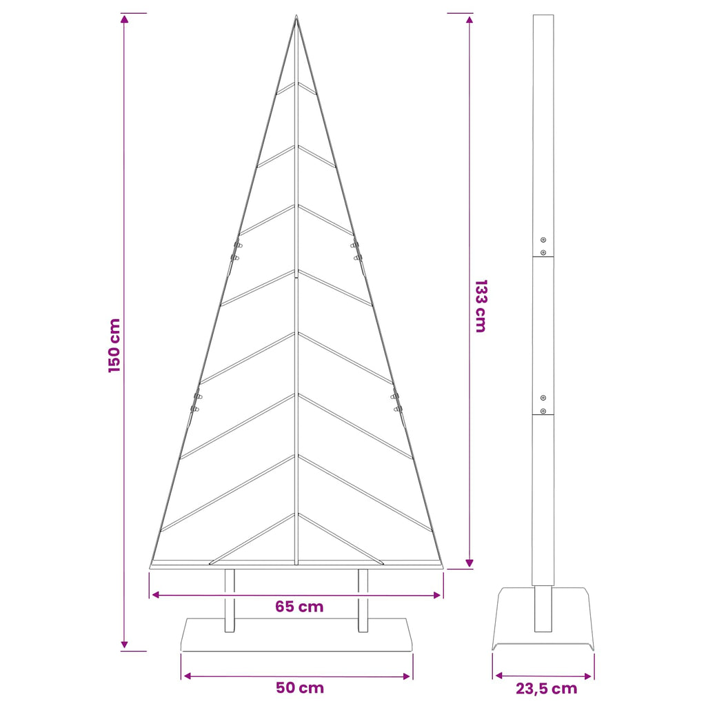 vidaXL Metalowa choinka ze stojakiem KUOPIO 150 cm Stal Czarny