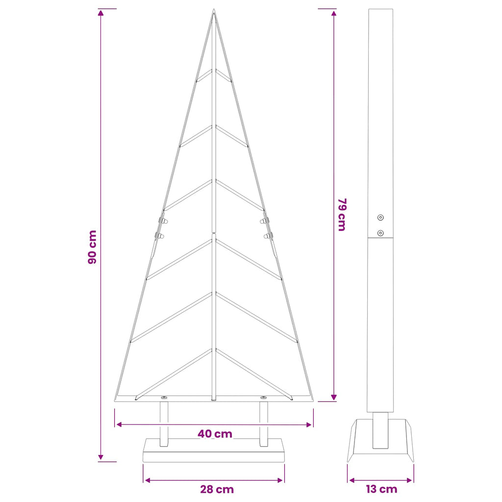 vidaXL Metalowa choinka ze stojakiem KUOPIO 90 cm Stal złoty