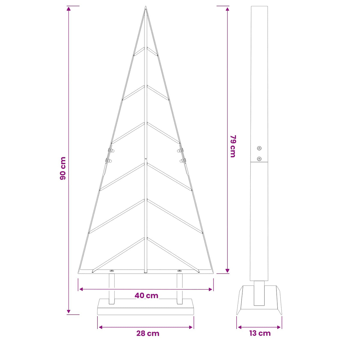 vidaXL Metalowa choinka ze stojakiem KUOPIO 90 cm Stal złoty