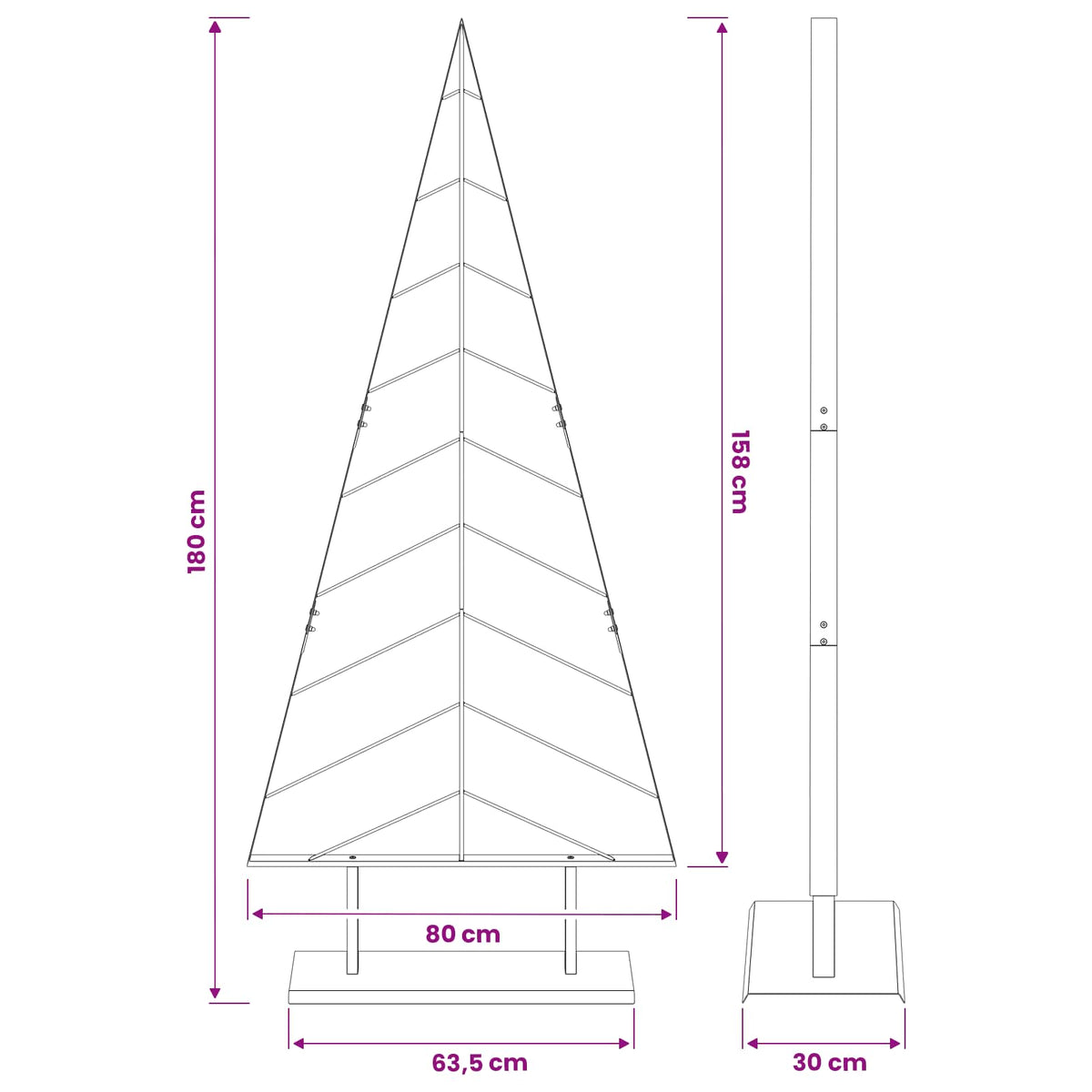vidaXL Metalowa choinka ze stojakiem KUOPIO 180 cm Stal złoty
