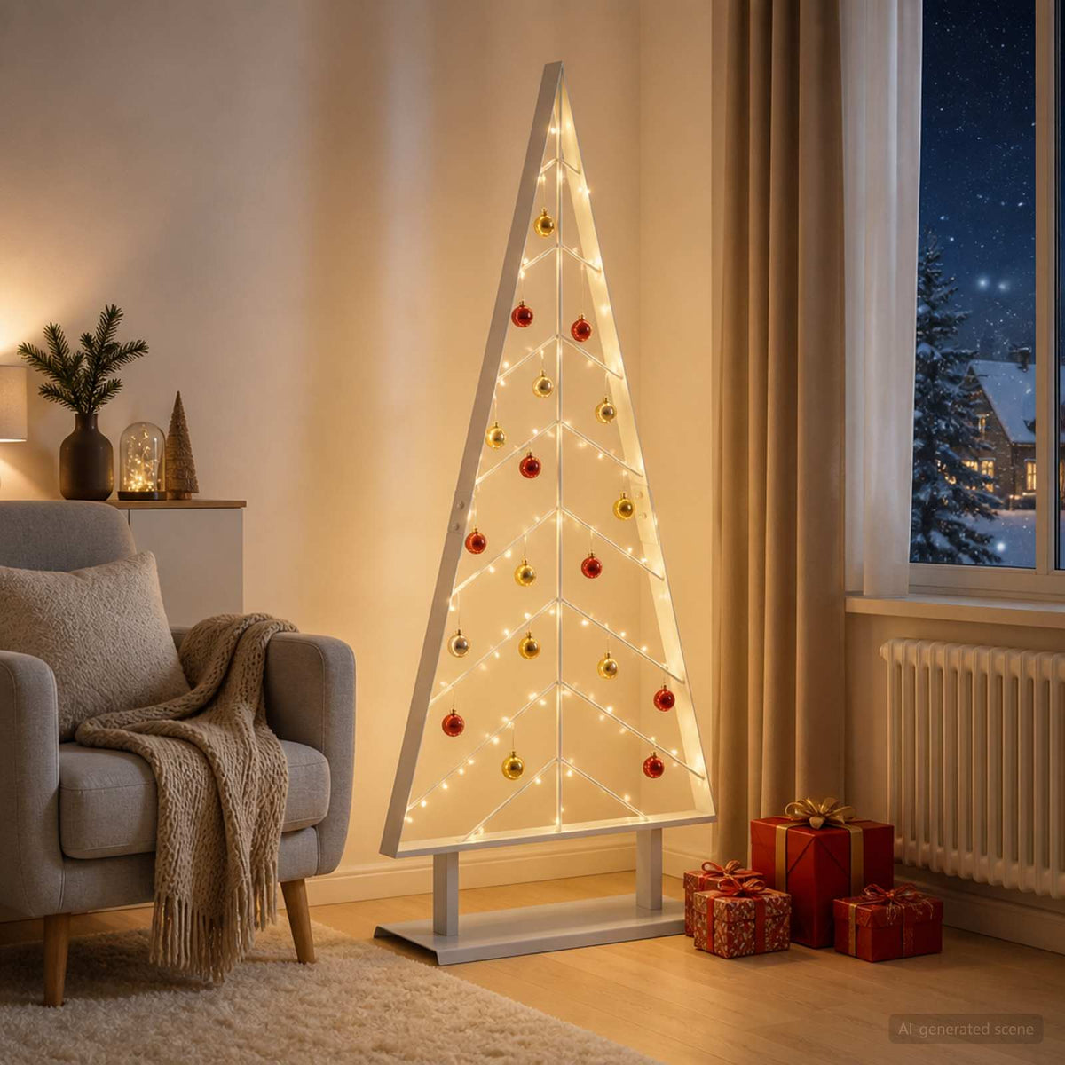vidaXL Metalowa choinka ze stojakiem KUOPIO 125 cm Stal Biały