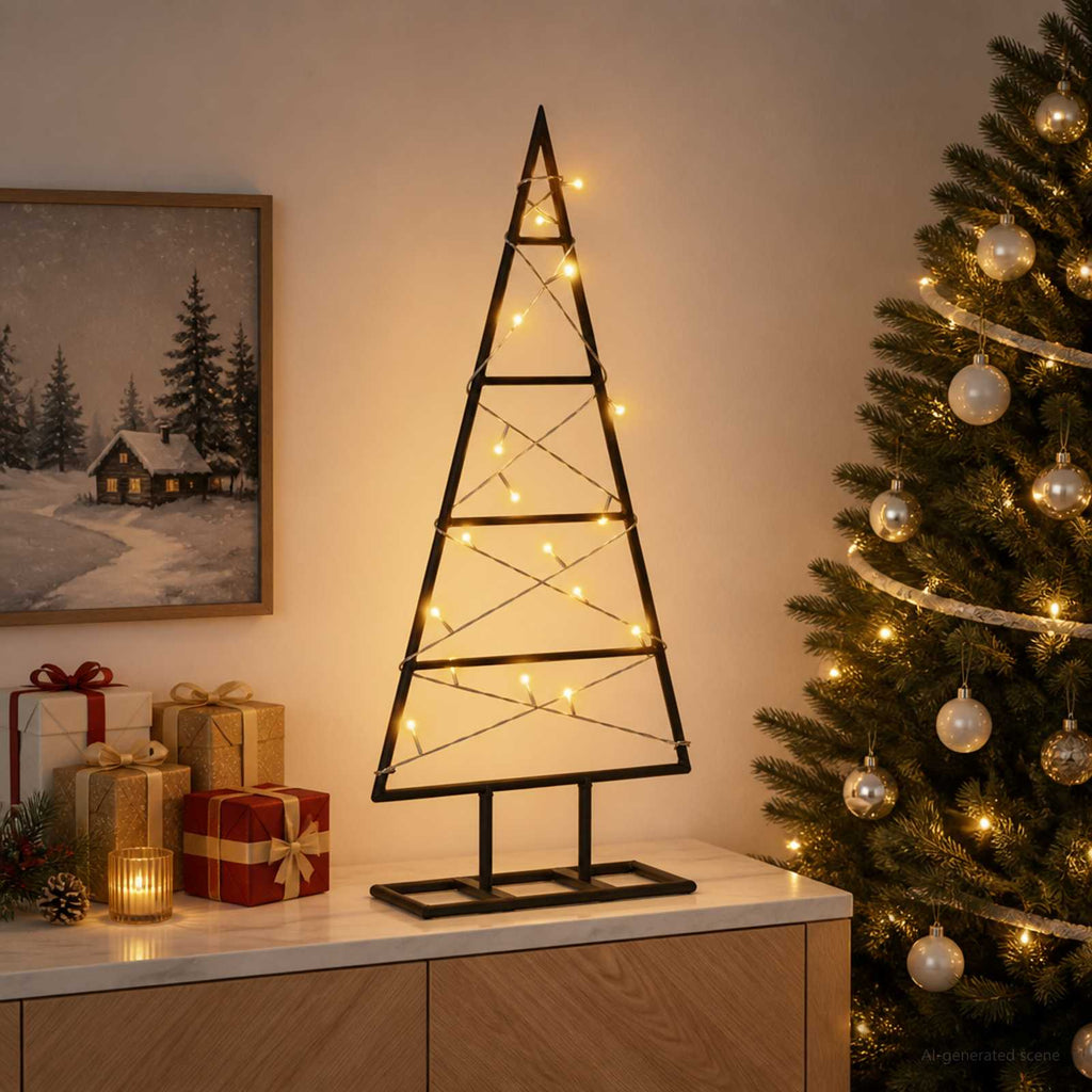 vidaXL Metalowa choinka świąteczna KUOPIO 60 cm Ciepła biel