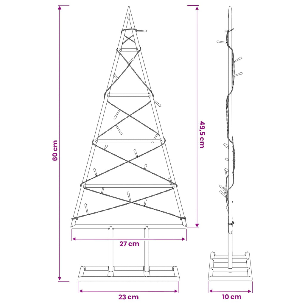 vidaXL Metalowa choinka świąteczna KUOPIO 60 cm Ciepła biel