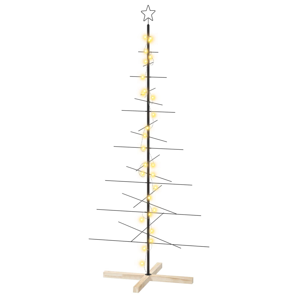 vidaXL Metalowa choinka ze stojakiem KUOPIO 180 cm Ciepła biel Stal