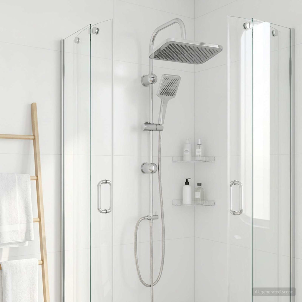 vidaXL System prysznicowy z głowicą prysznicową chromowany