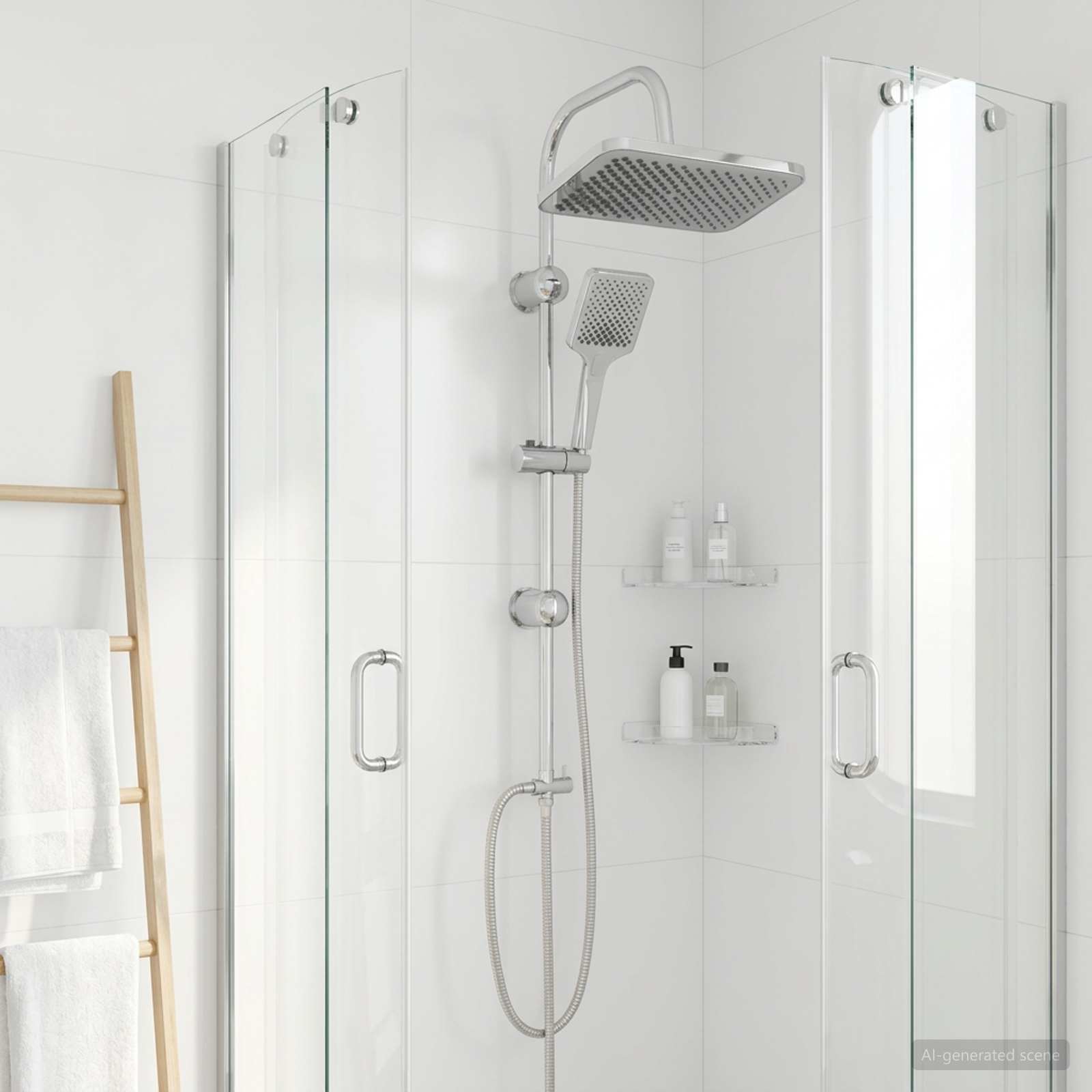 vidaXL System prysznicowy z głowicą prysznicową chromowany