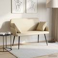 vidaXL Sofa dwuosobowa na metalowych nóżkach 2-osobowy kremowy