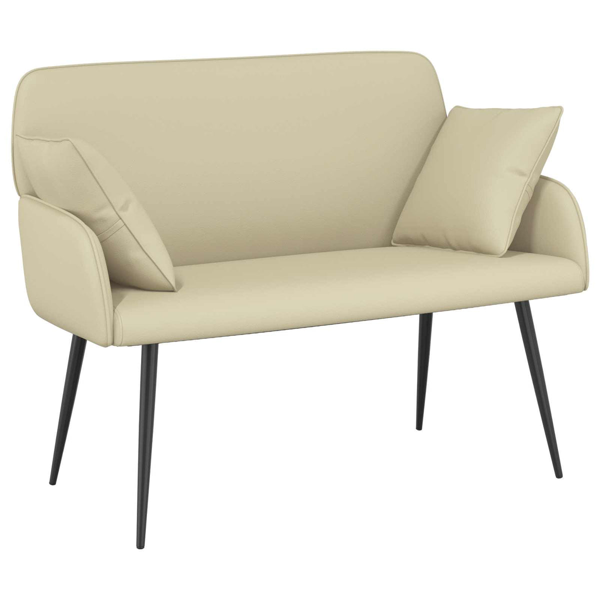 vidaXL Sofa dwuosobowa na metalowych nóżkach 2-osobowy kremowy