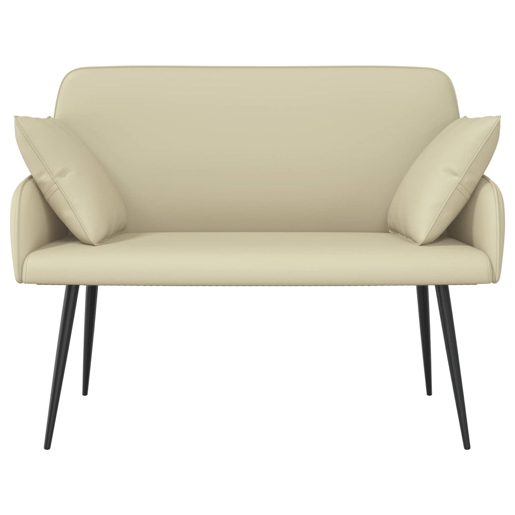 vidaXL Sofa dwuosobowa na metalowych nóżkach 2-osobowy kremowy