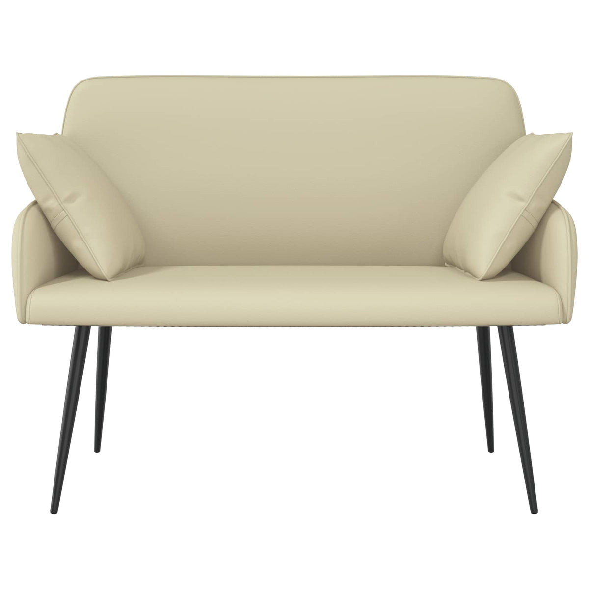 vidaXL Sofa dwuosobowa na metalowych nóżkach 2-osobowy kremowy