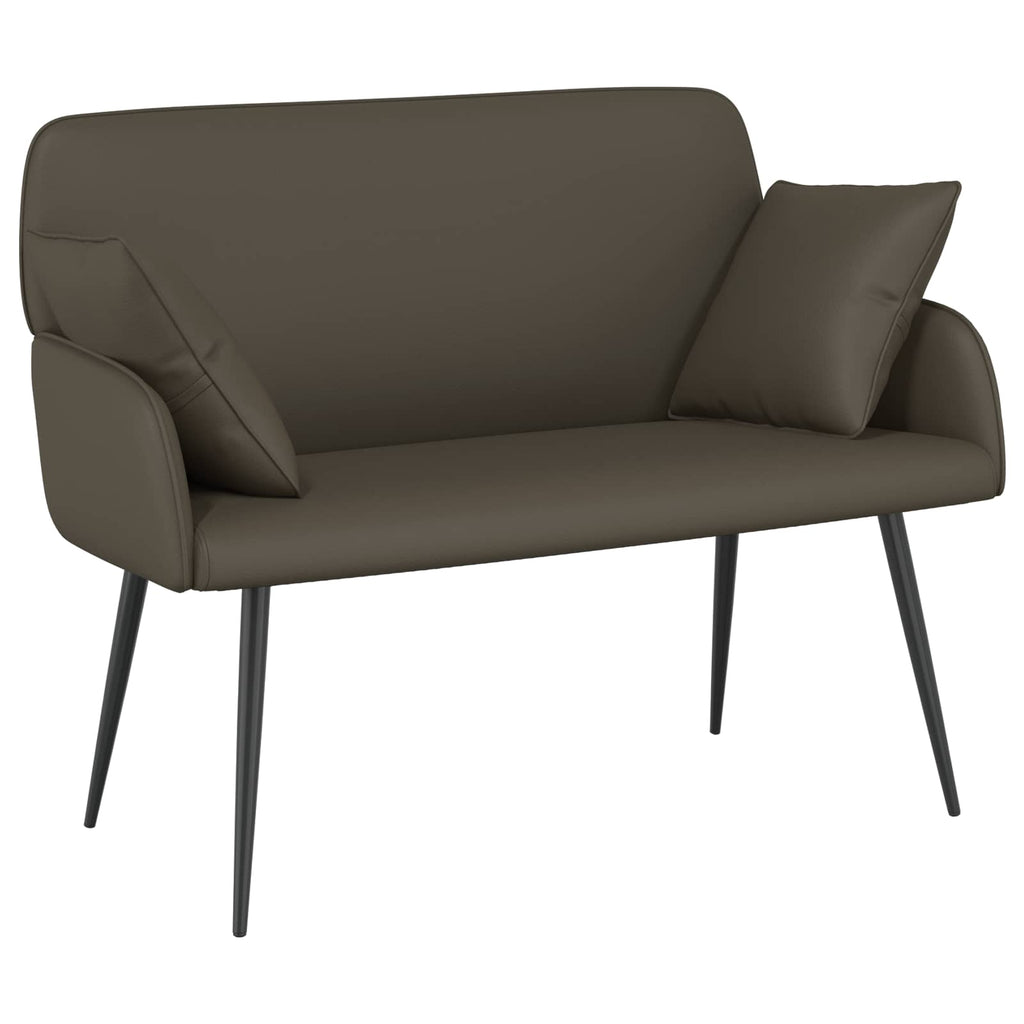 vidaXL Sofa dwuosobowa na metalowych nóżkach 2-osobowy Szary Ekoskóra