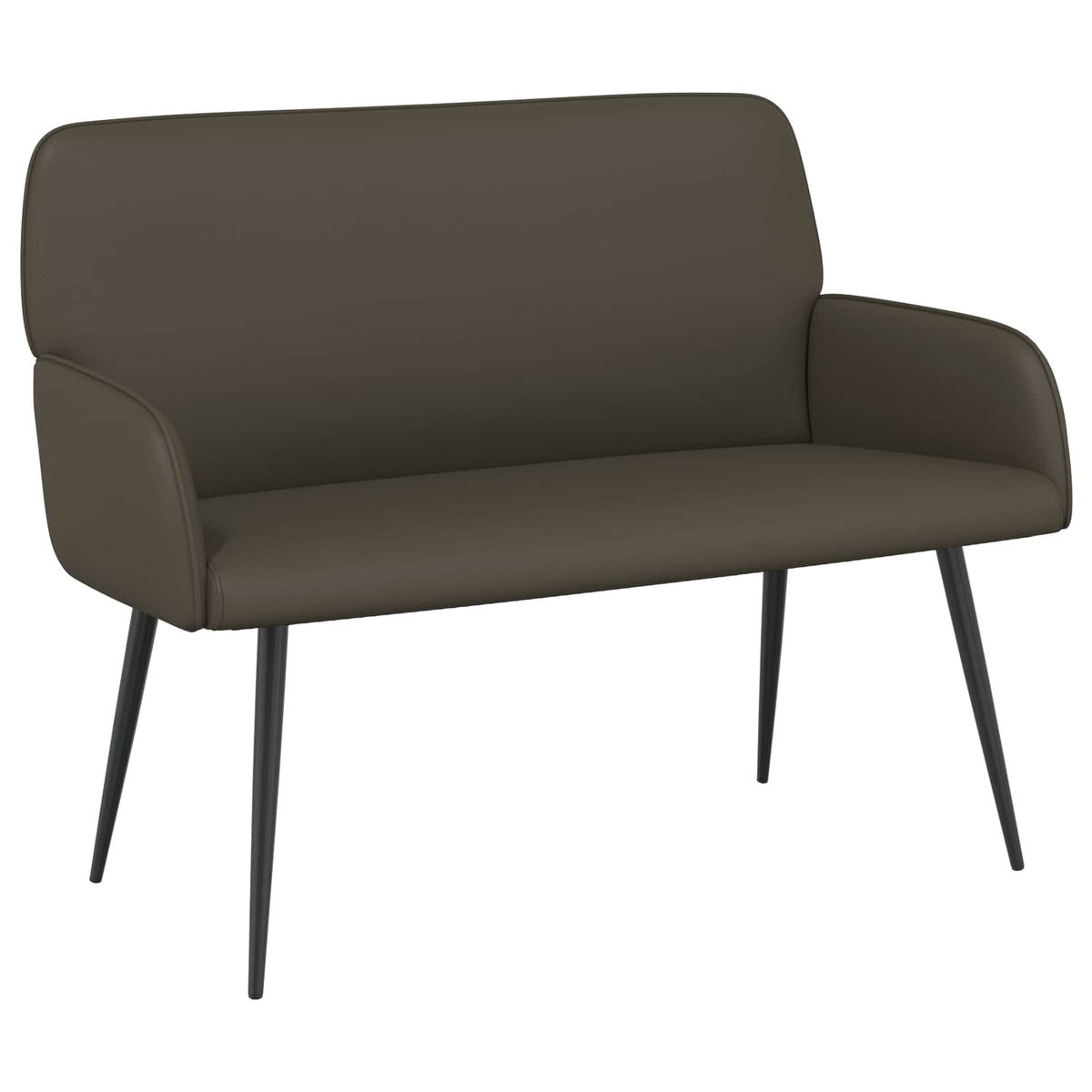 vidaXL Sofa dwuosobowa na metalowych nóżkach 2-osobowy Szary Ekoskóra