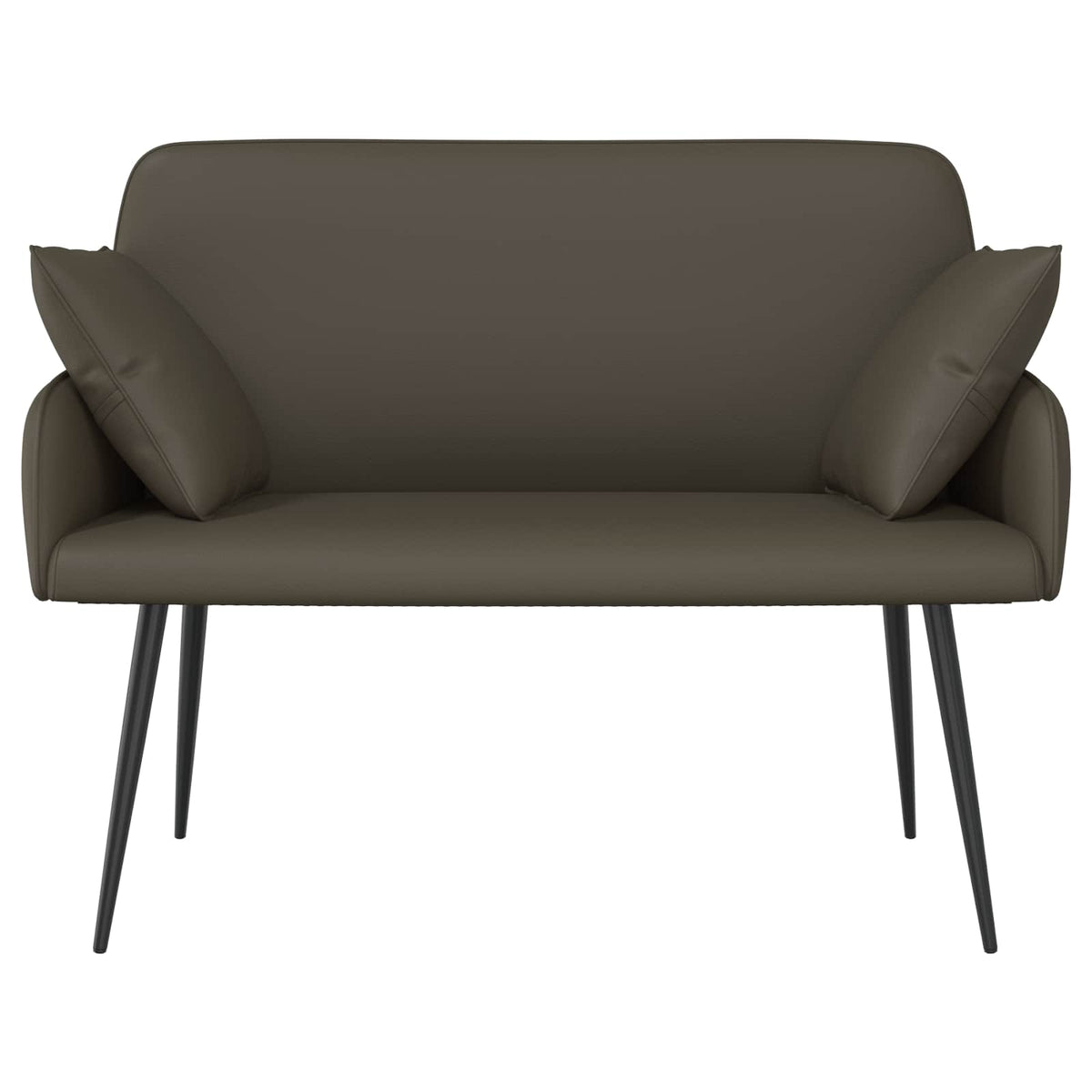 vidaXL Sofa dwuosobowa na metalowych nóżkach 2-osobowy Szary Ekoskóra