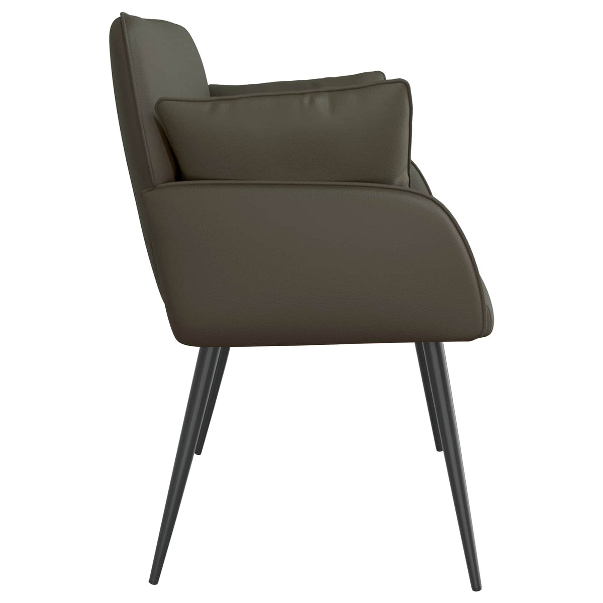 vidaXL Sofa dwuosobowa na metalowych nóżkach 2-osobowy Szary Ekoskóra