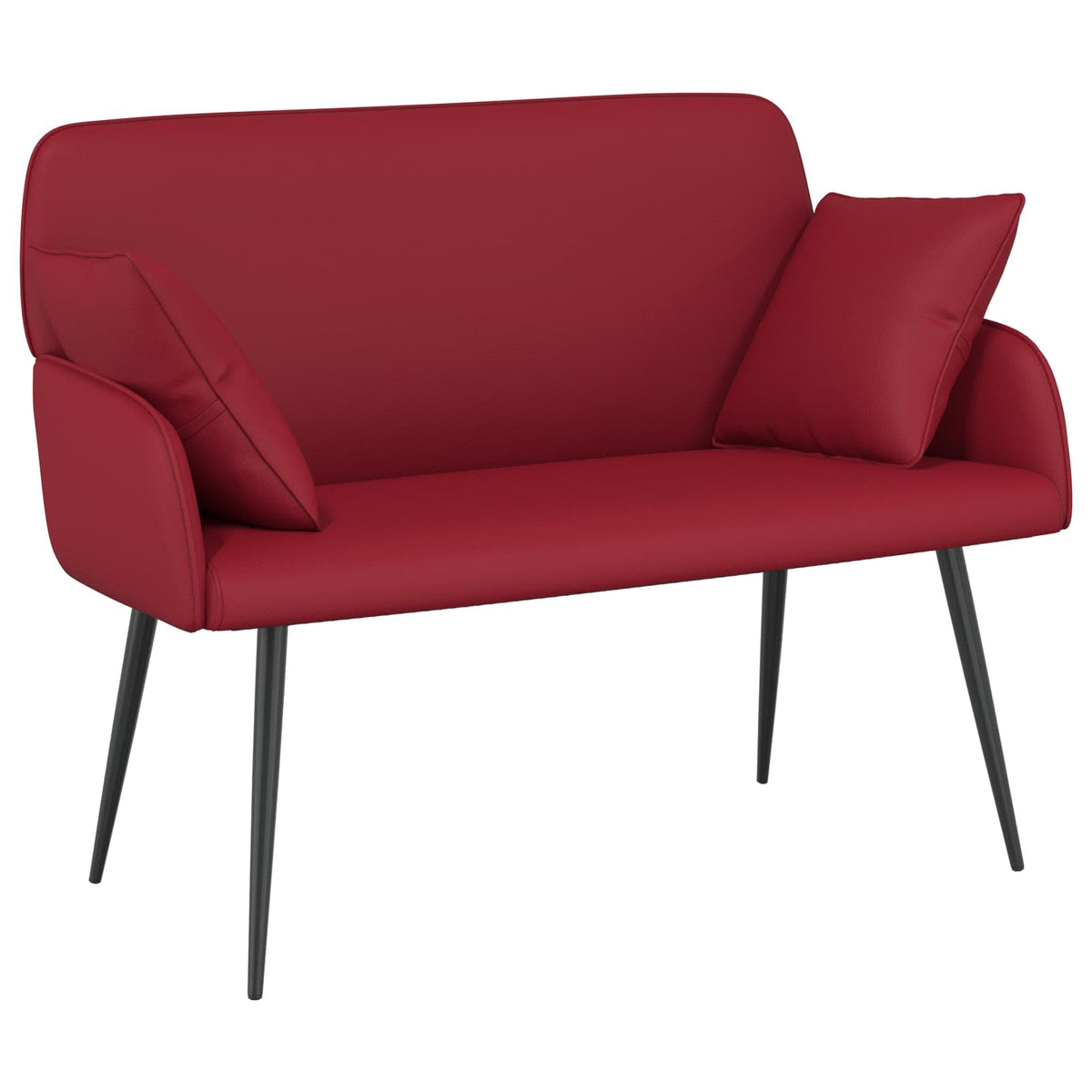 vidaXL Sofa dwuosobowa na metalowych nóżkach 2-osobowy Czerwone wino